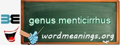 WordMeaning blackboard for genus menticirrhus